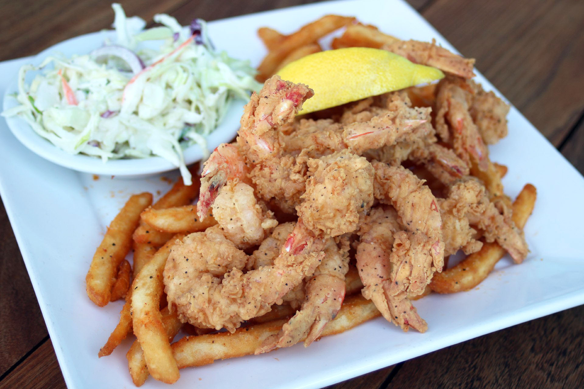 fried shrimp and french fries